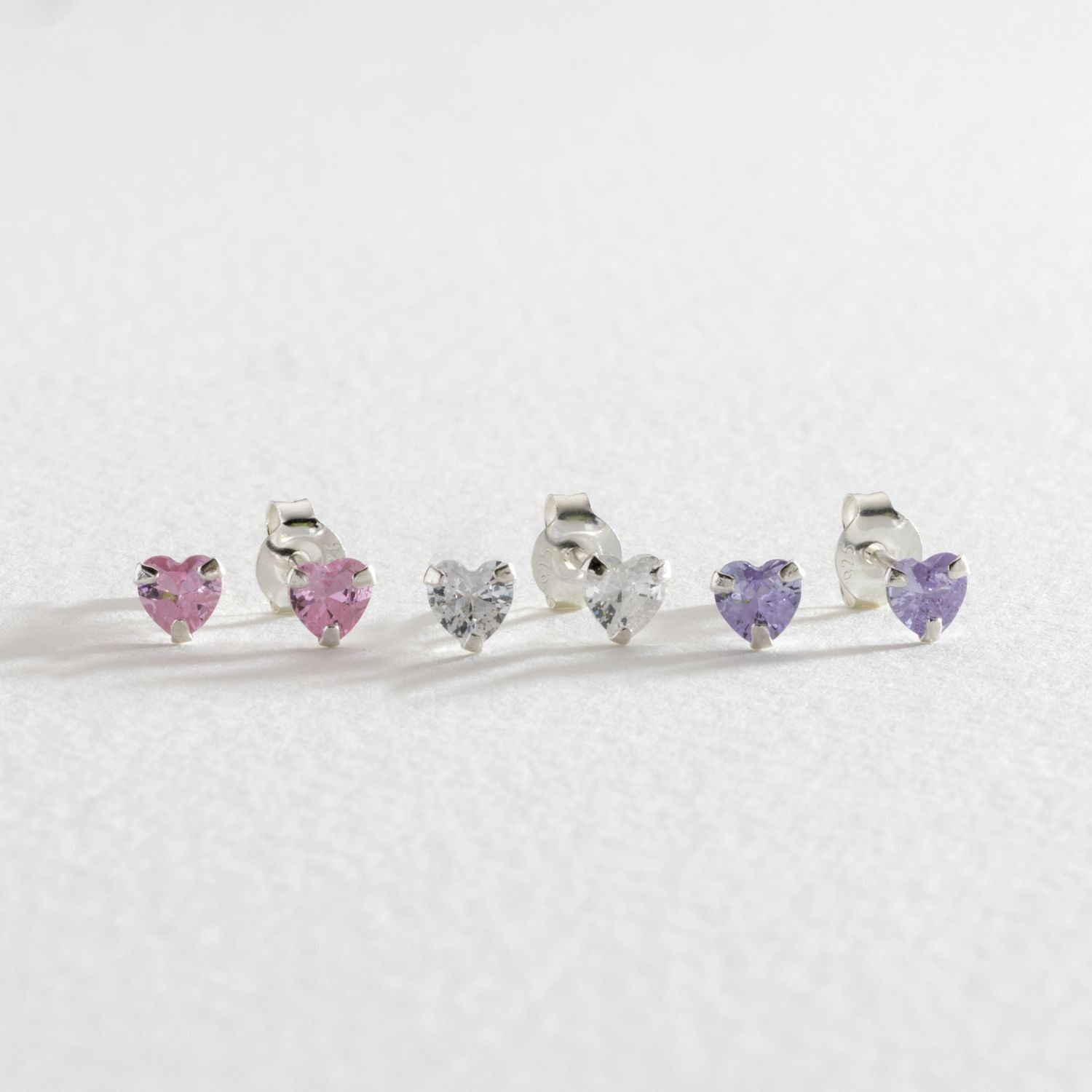 Revere sterling silver heart stud earrings set of 3, UK version