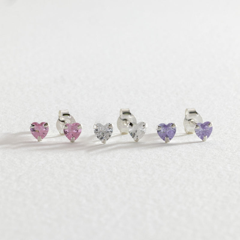 Revere sterling silver heart stud earrings set of 3, UK version