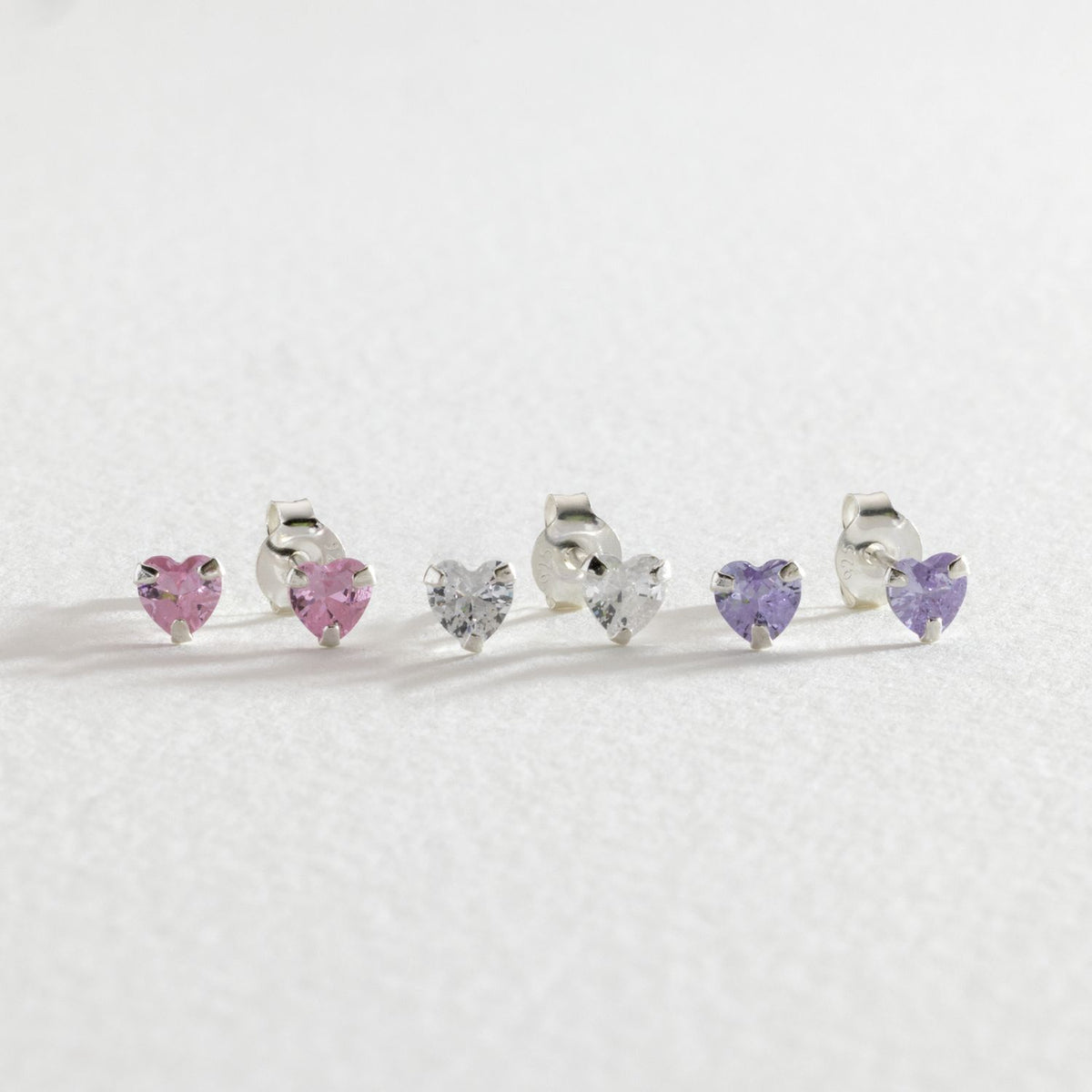 Revere sterling silver heart stud earrings set of 3, UK version