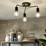 Argos Home black 3 light flush ceiling light, imported from the UK