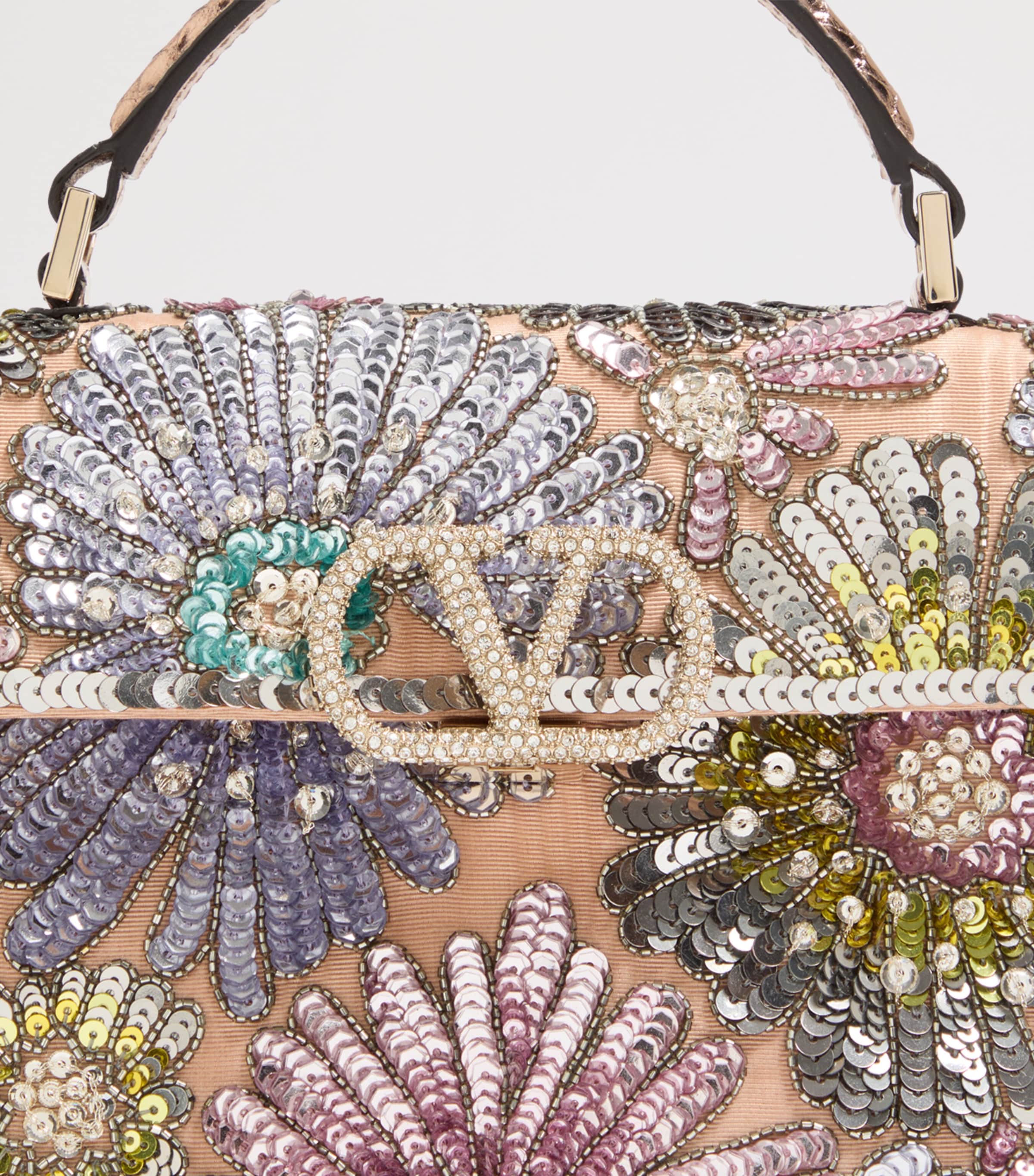 Valentino Garavani VSLING sequinned top-handle bag - British product
