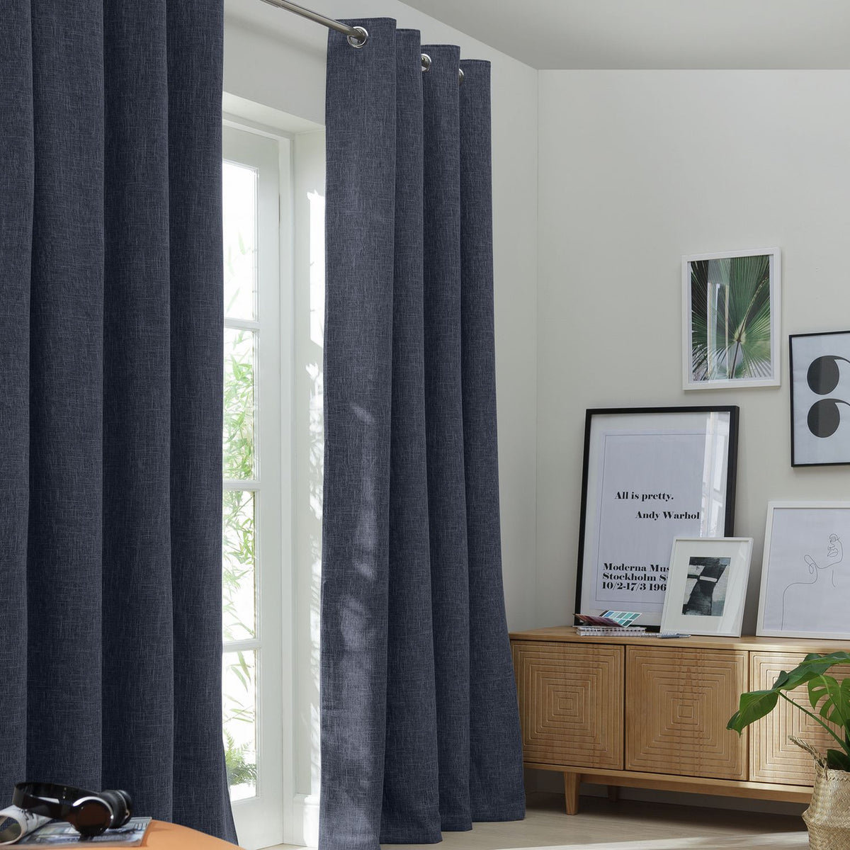Habitat Blackout Eyelet Curtains Forest Green 168x183cm