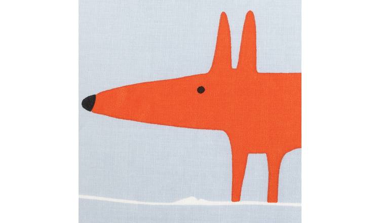 Habitat x Scion Mr Fox light blue single bedding set - British product