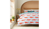 Habitat x Scion Mr Fox light blue single bedding set - British product
