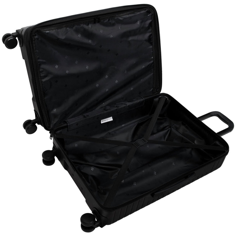 IT Luggage hard medium expandable 8 wheel suitcase black - British product