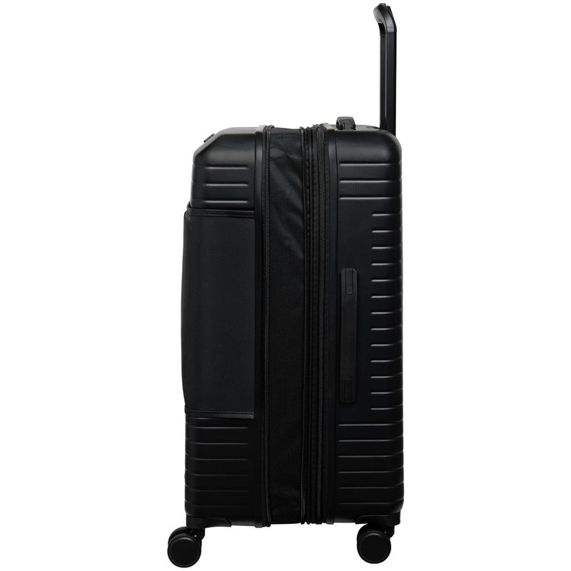 IT Luggage hard medium expandable 8 wheel suitcase black - British product