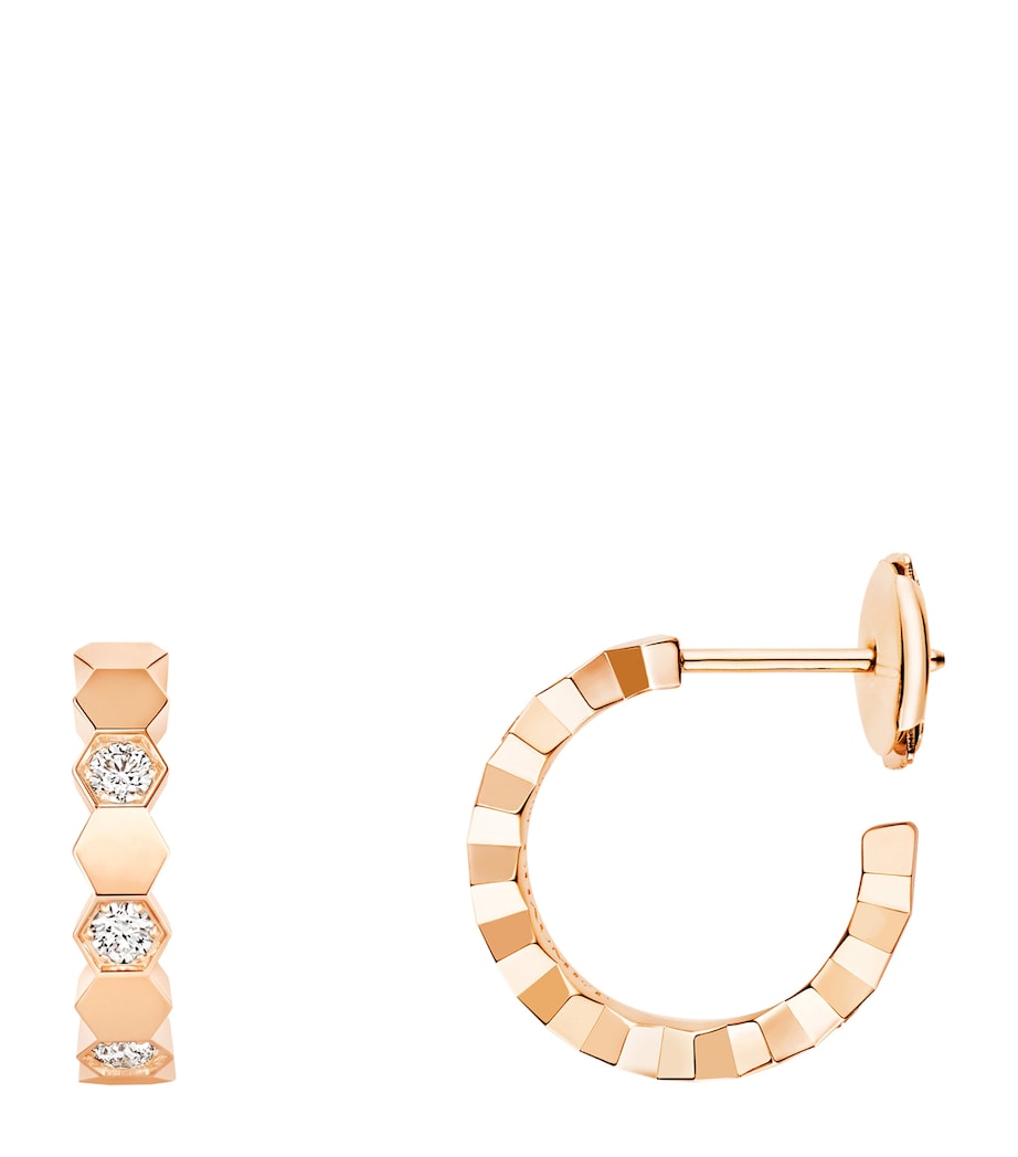 Chaumet rose gold hoop earrings with honeycomb design, UK version