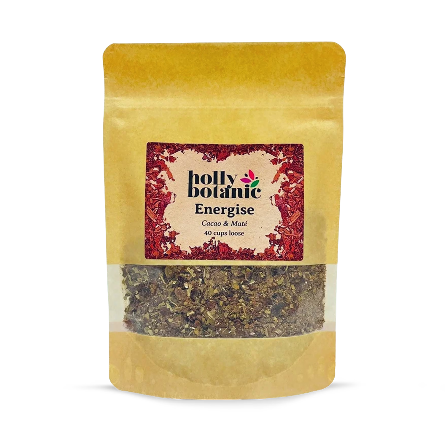 Holly Botanic energise tisane cacao and maté 40 cup loose, UK version