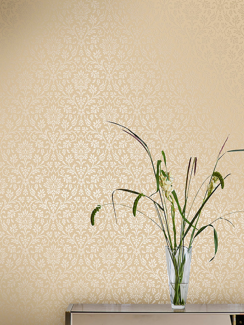 Laura Ashley Cream Annecy A4 Wallpaper Sample