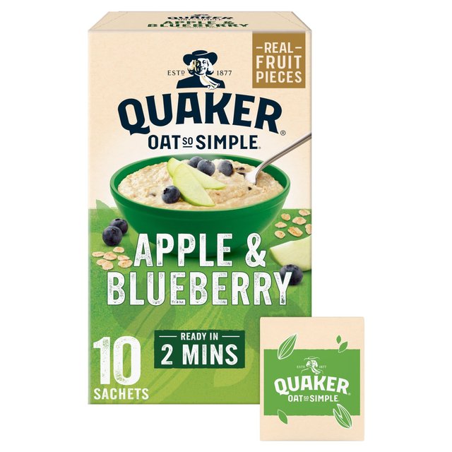 Quaker Oat So Simple Apple & Blueberry Porridge Sachets Cereal   10 per pack GOODS M&S   