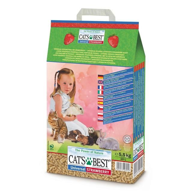 Cat's Best Universal Strawberry Non-Clumping Cat Litter & Small Pet Bedding   10L GOODS M&S   