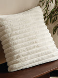 Catherine Lansfield cream ribbed cushion 45x45cm, imported from the UK