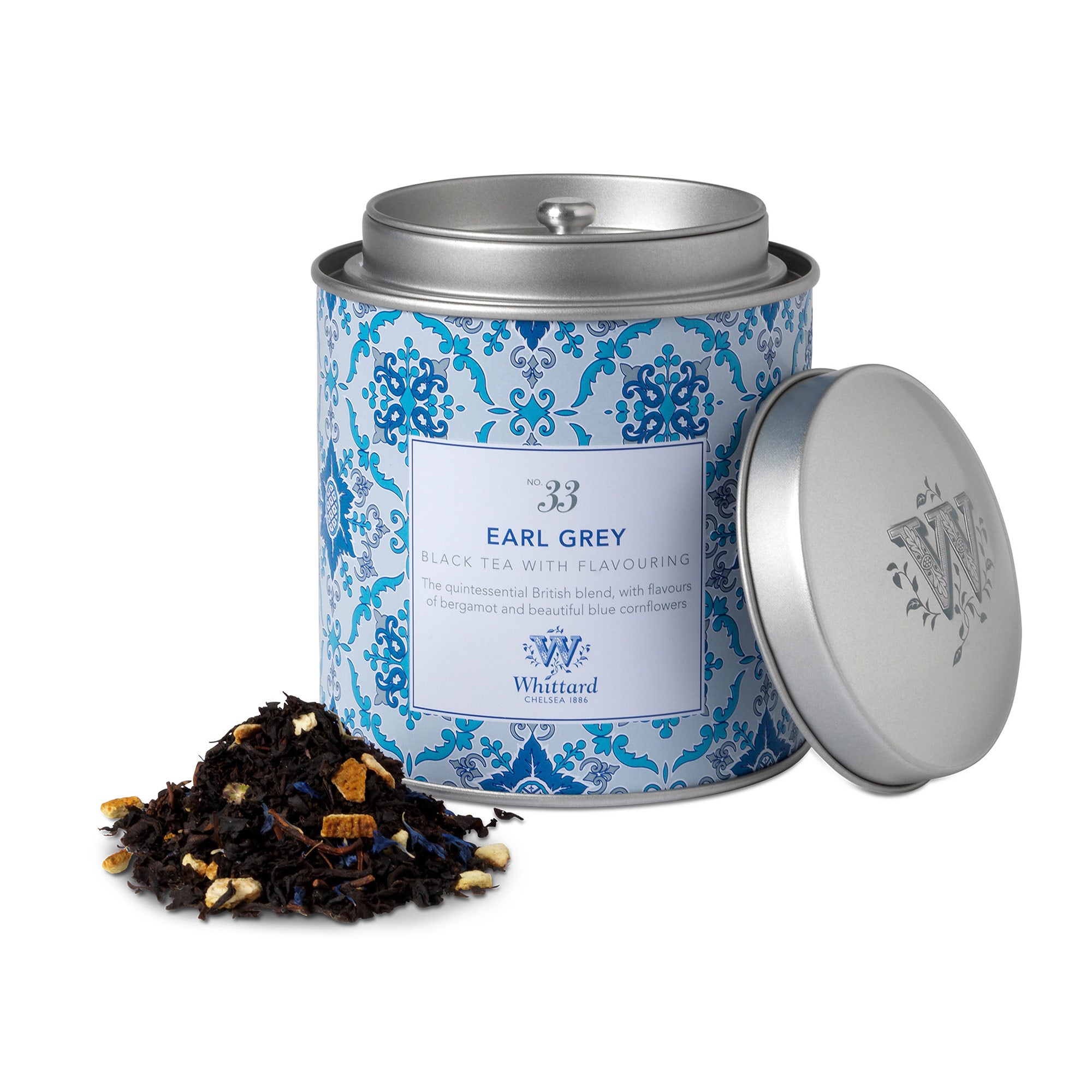 Tea Discoveries Earl Grey loose leaf tea caddy, imported from the UK