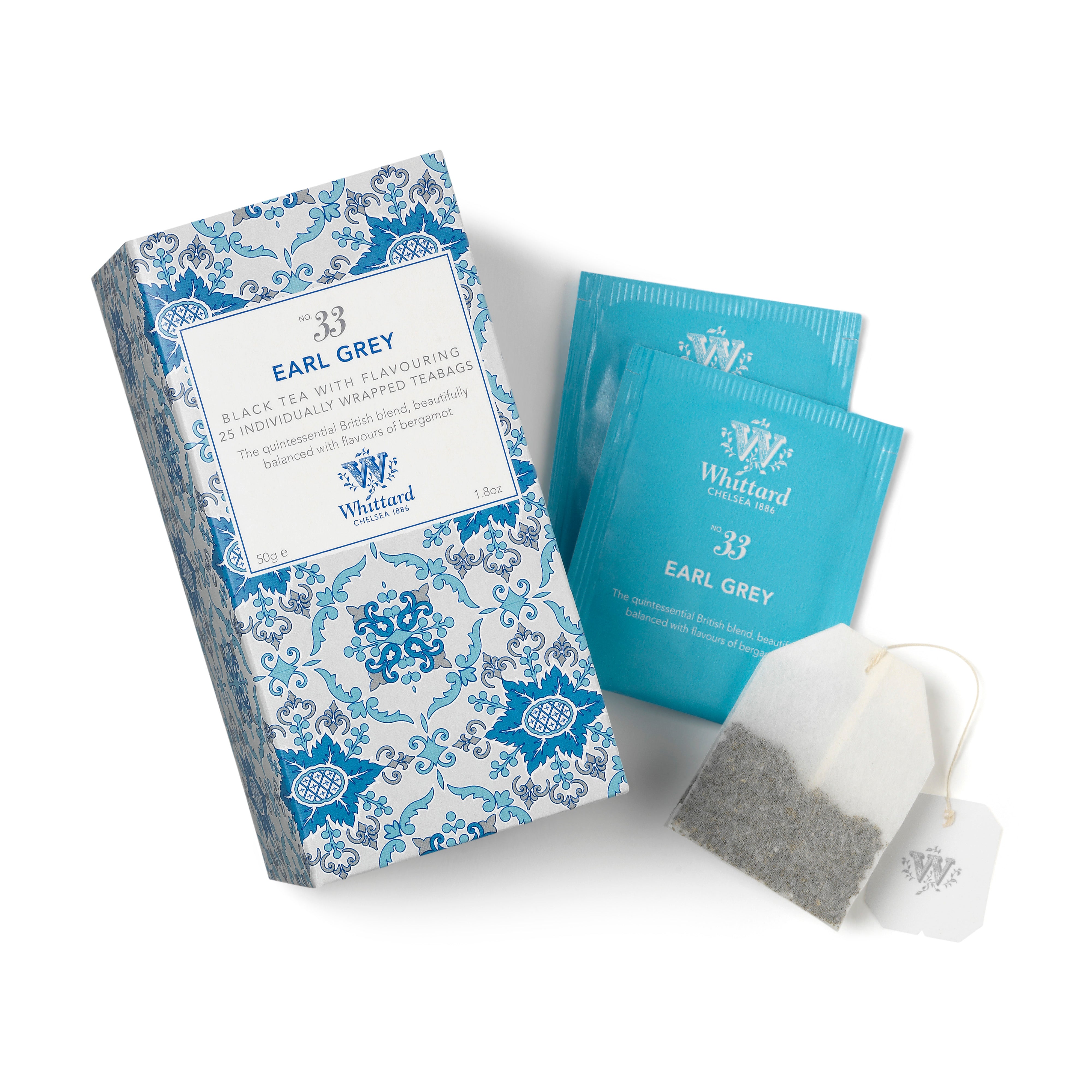 Tea Discoveries Earl Grey tea individually wrapped teabags 25 count, imported from the UK