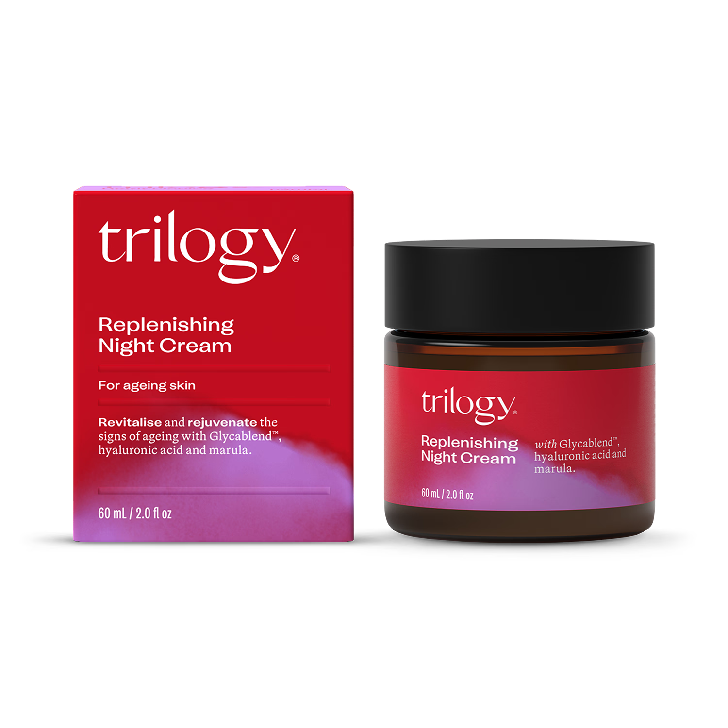 Natural Replenishing Night Cream with Hyaluronic Acid and Marula 60ml