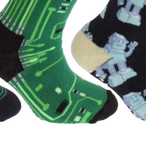 FLOSO Kids Retro Gripper Socks (3 Pairs) (UK 12-3.5) GOODS Superdrug   