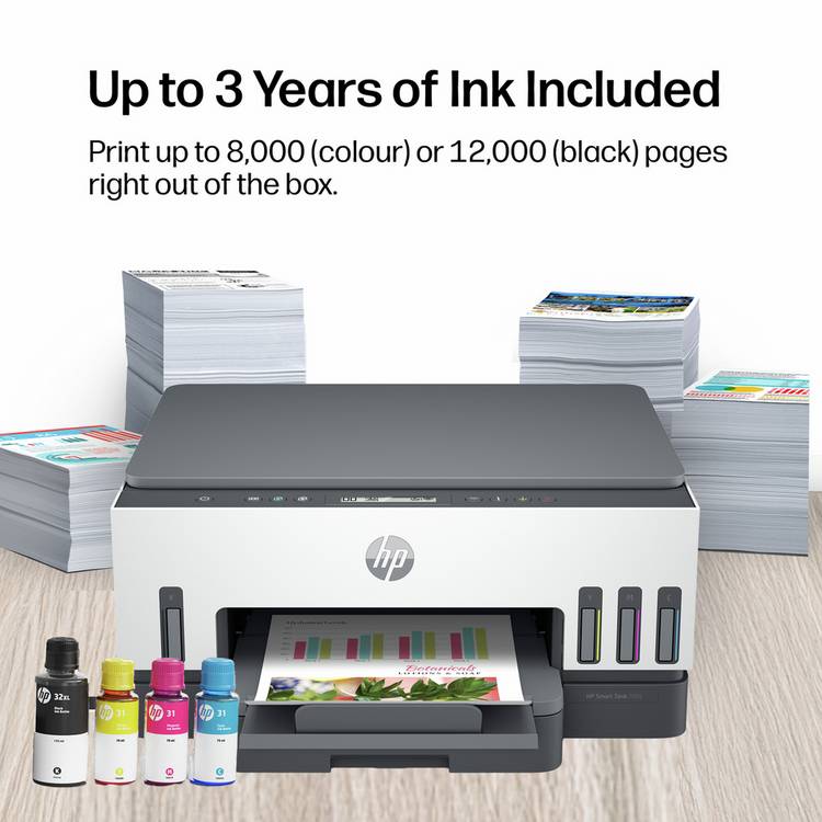 HP Smart Tank 7005 all-in-one wireless printer with 3-year ink supply, UK version