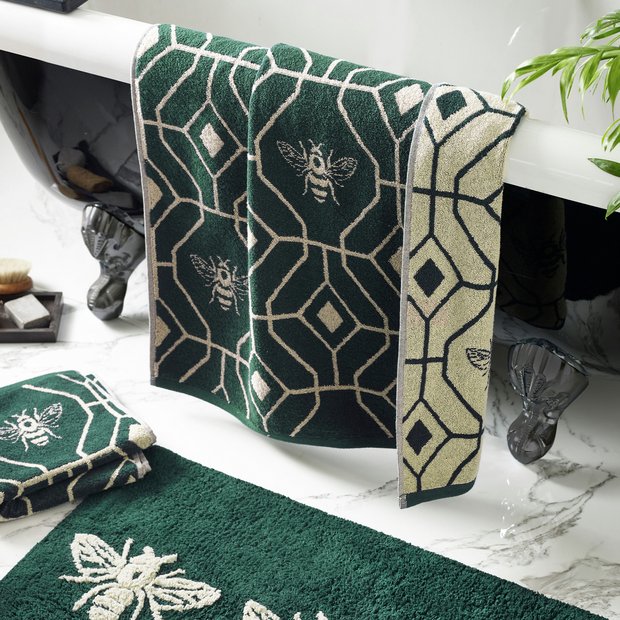furn Bee Deco emerald green bath towel 125x70cm - British product