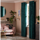 Argos Home Crushed Velvet Eyelet Curtains - Emerald - 229x229cm