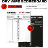 Winmau double-sided dry wipe and chalk scoreboard 45x36cm, UK version