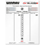 Winmau double-sided dry wipe and chalk scoreboard 45x36cm, UK version