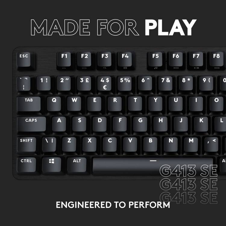 Logitech G413 SE wired gaming keyboard black, imported from the UK