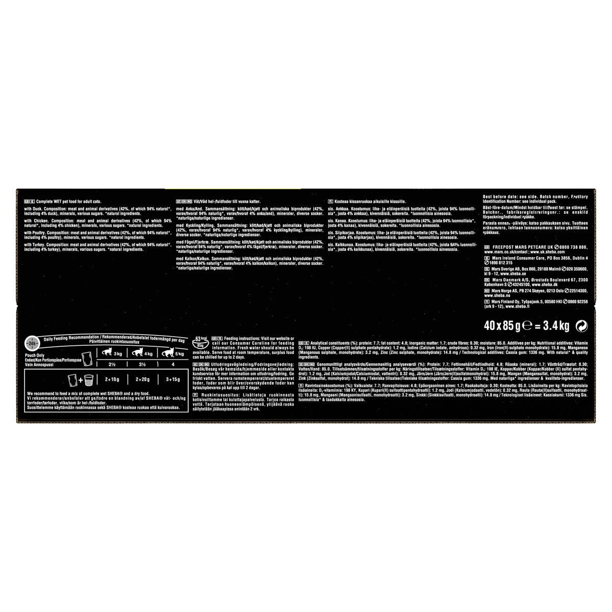Sheba poultry selection cat food 40 x 85g - British product