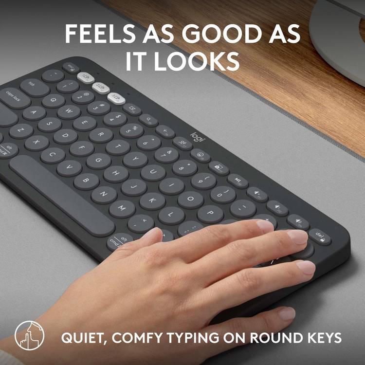 Logitech Pebble Keys 2 K380S wireless keyboard Graphite, UK version