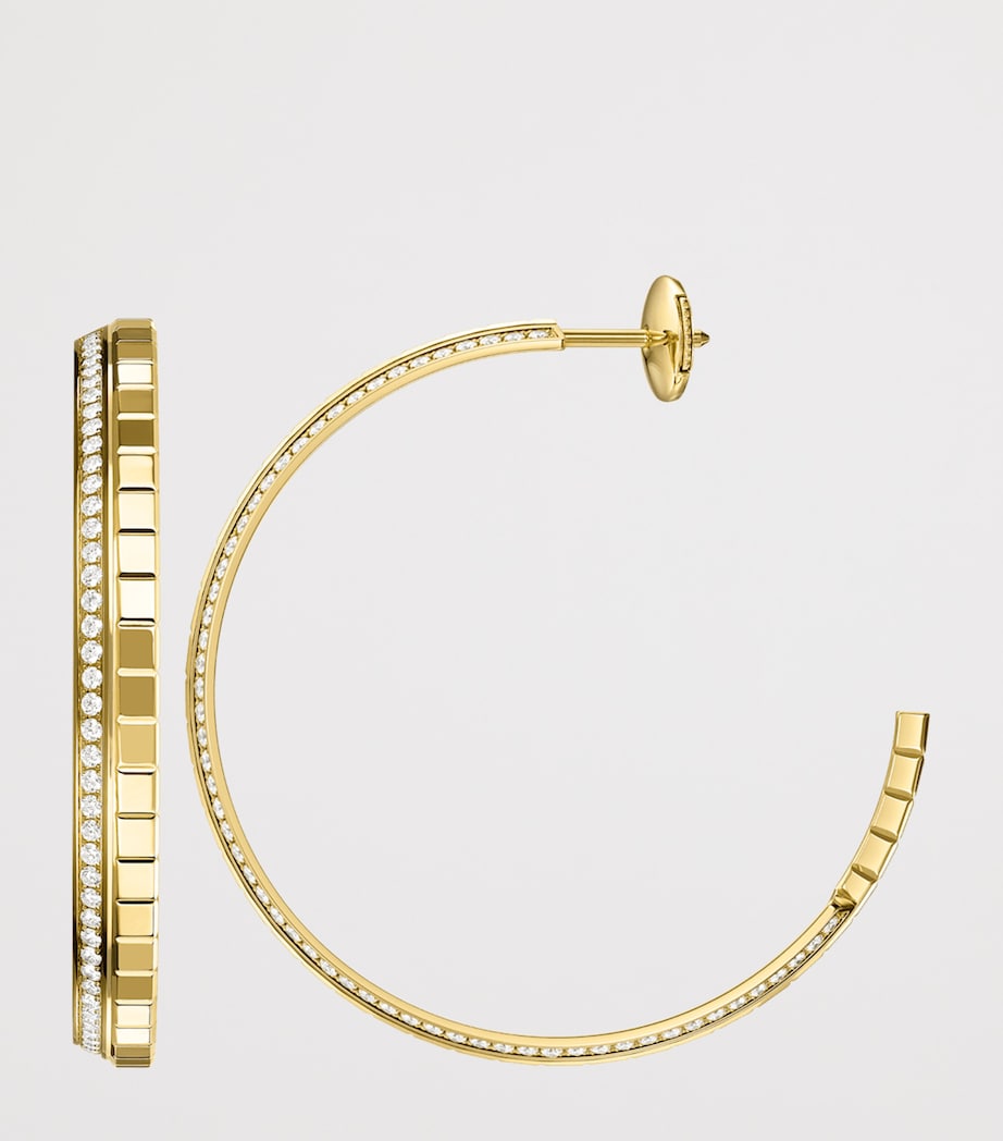 Chopard Ice Cube large hoop earrings yellow gold diamond - British product