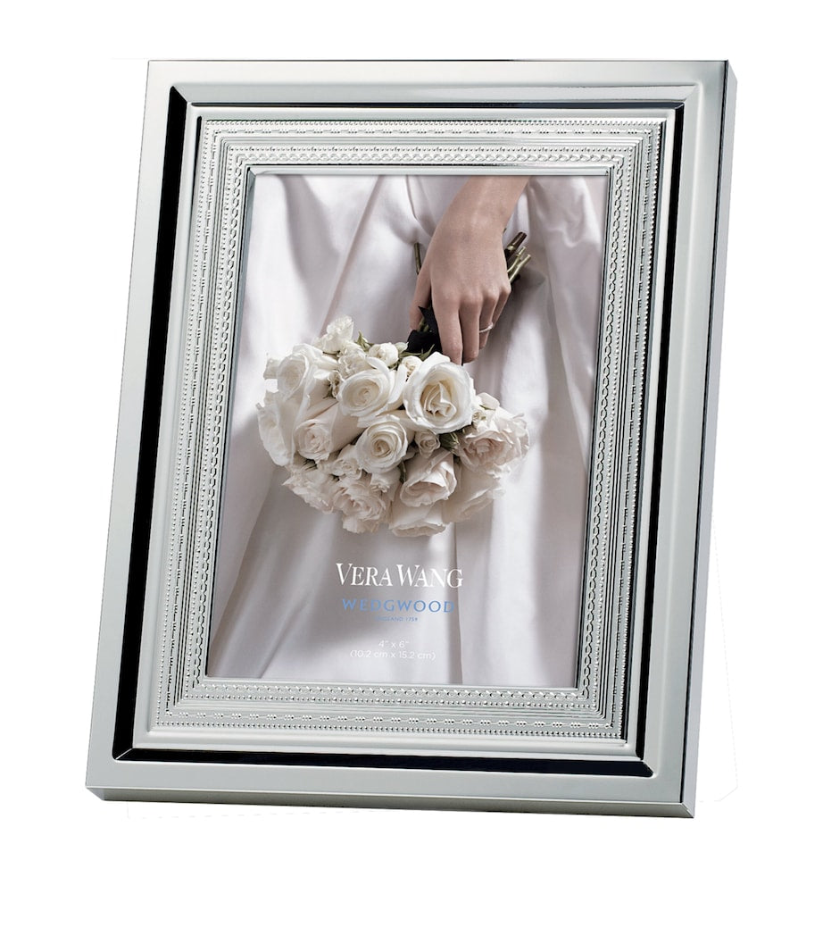 Wedgwood With Love silver-plated photo frame 4x6, imported from the UK