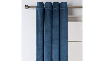 Argos Habitat Ink Velvet Eyelet Curtains 117x183cm- Buy online at McGrocer