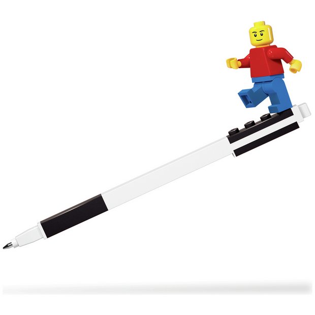 Lego 2.0 gel pen with minifigure in black (British brand)