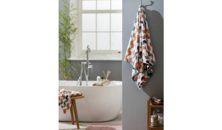 Habitat geometric tufted towel bale multicolour, imported from the UK