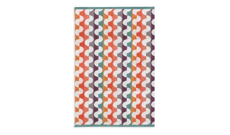 Habitat geometric tufted towel bale multicolour, imported from the UK