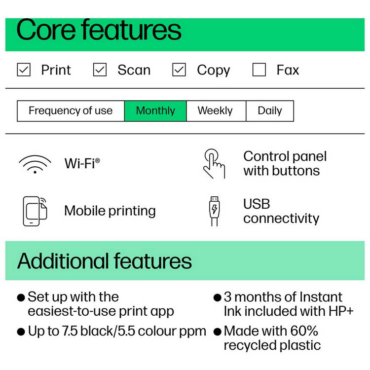 HP DeskJet 2810e wireless all-in-one printer, UK version