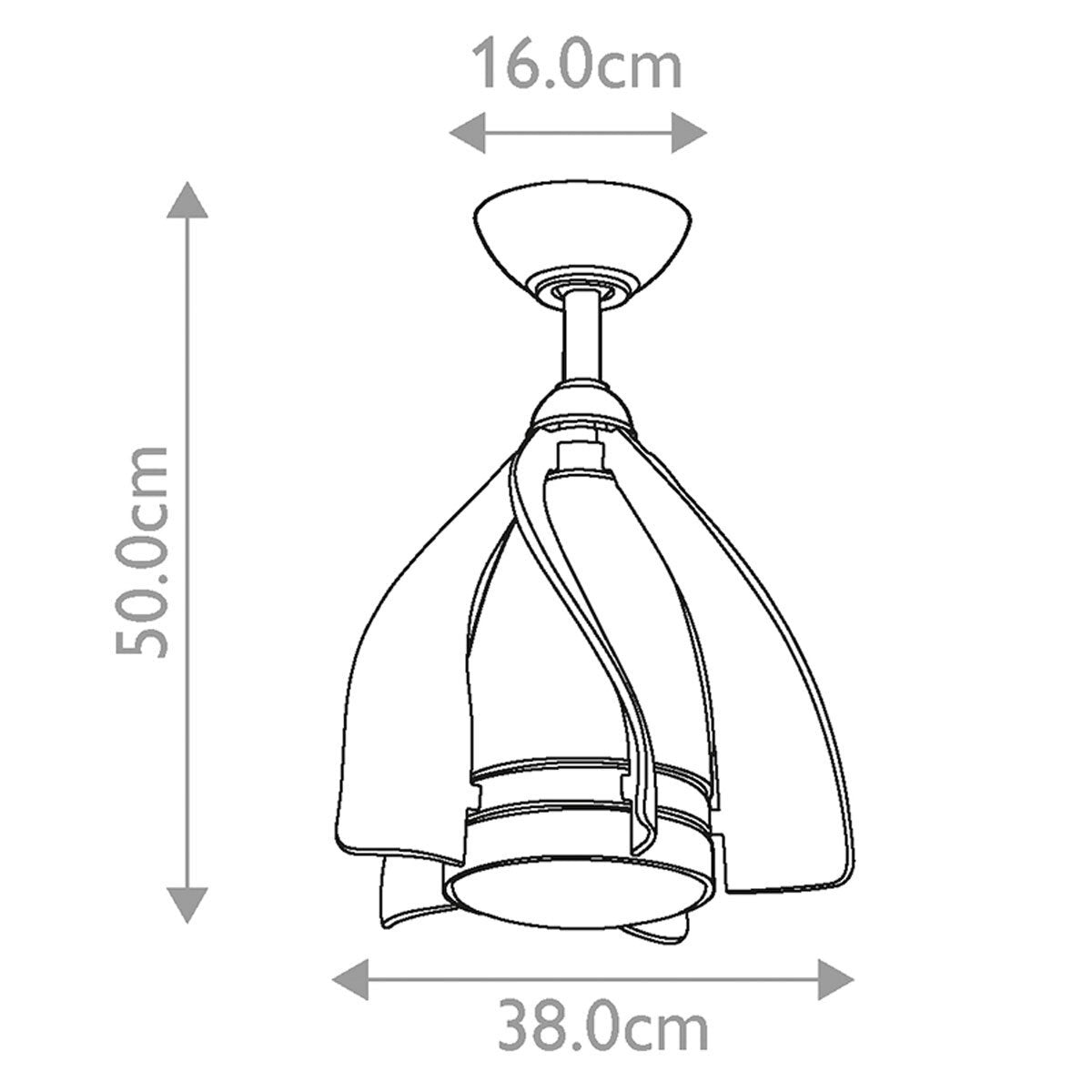 Kichler Terna brushed nickel ceiling fan 38cm, imported from the UK