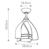 Kichler Terna brushed nickel ceiling fan 38cm, imported from the UK