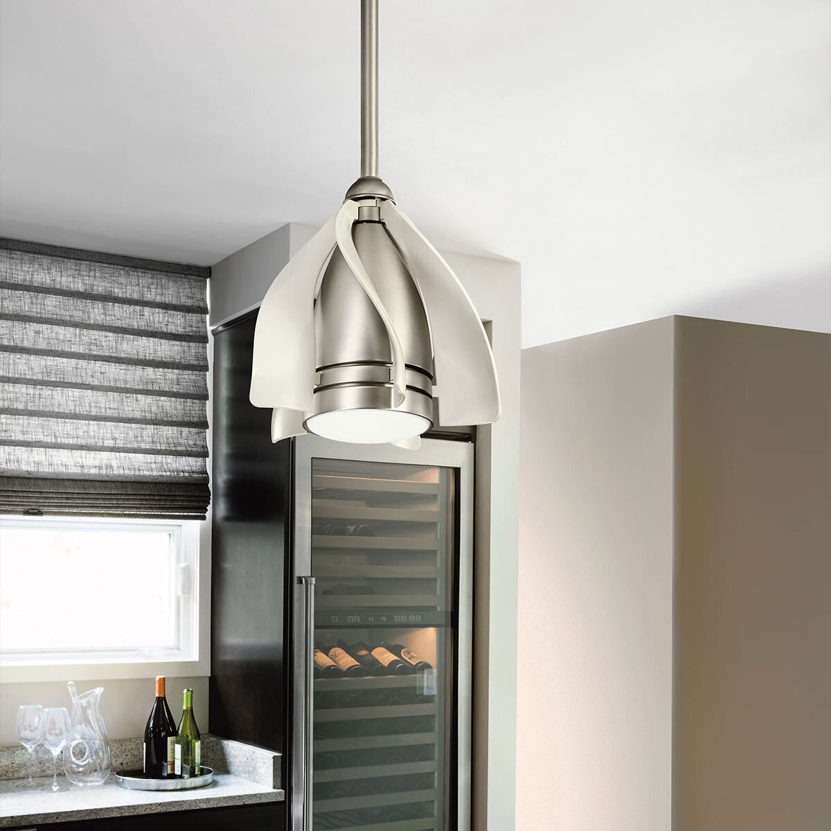 Kichler Terna brushed nickel ceiling fan 38cm, imported from the UK