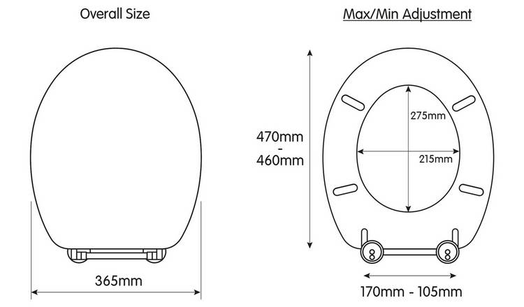 Croydex Carron moulded wood toilet seat white, adjustable hinges (British brand)