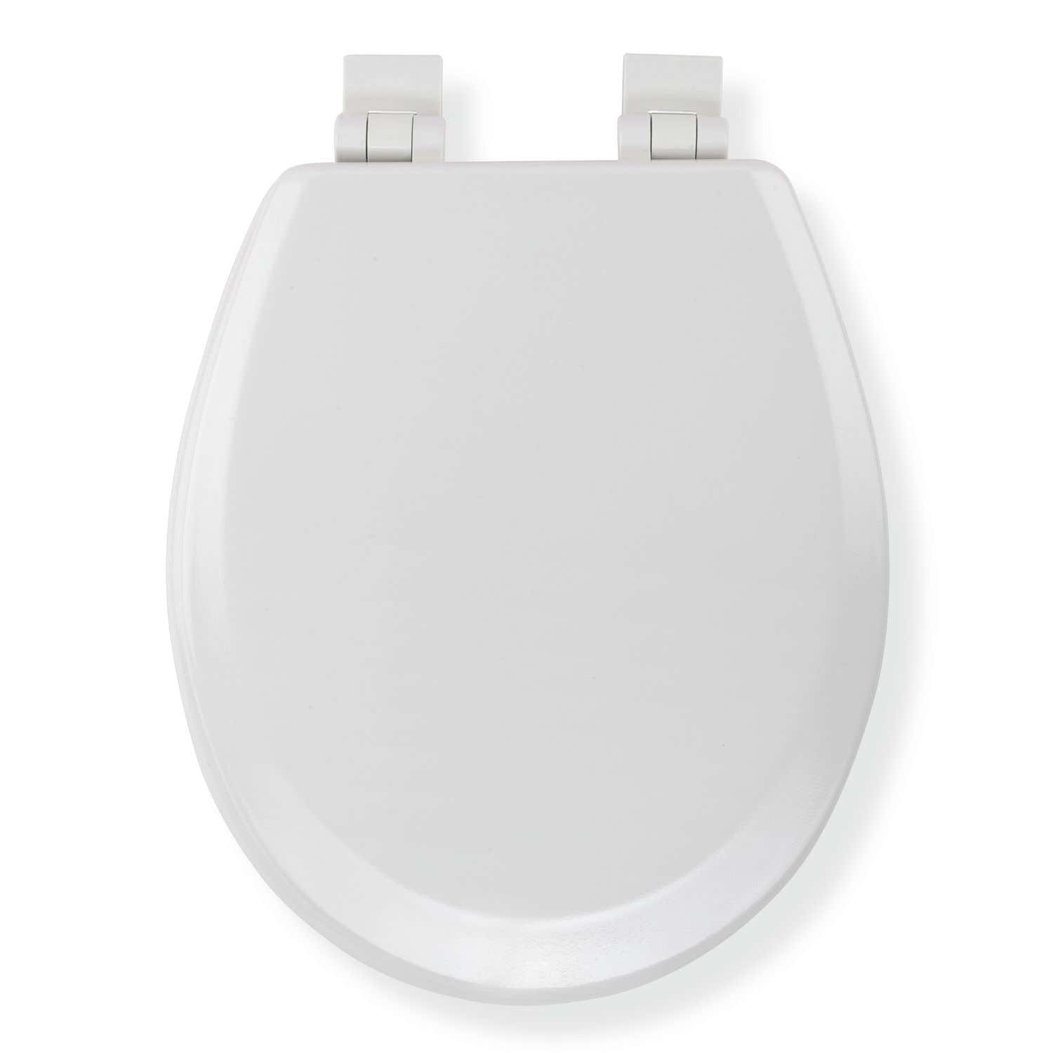 Croydex Carron moulded wood toilet seat white, adjustable hinges (British brand)