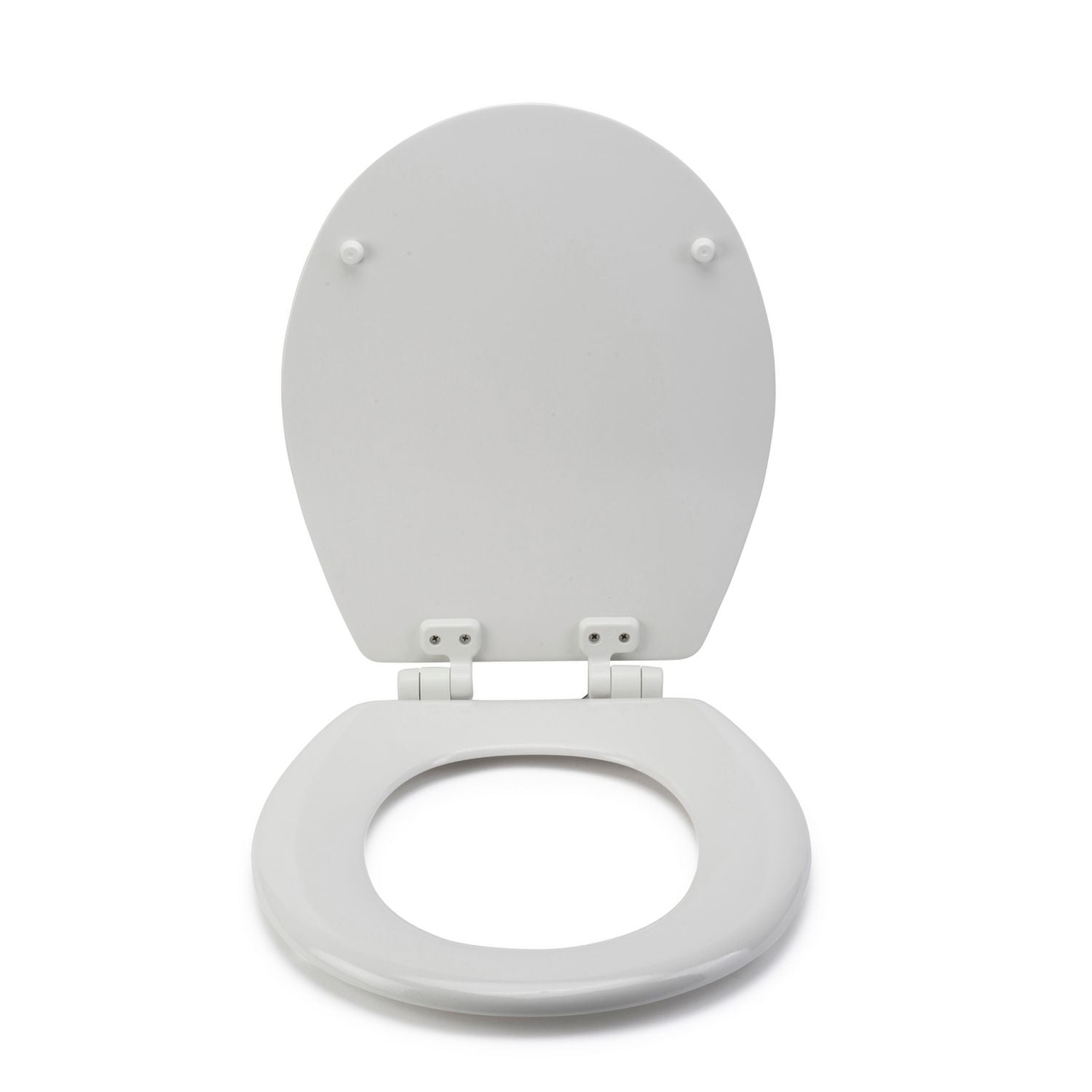 Croydex Carron moulded wood toilet seat white, adjustable hinges (British brand)