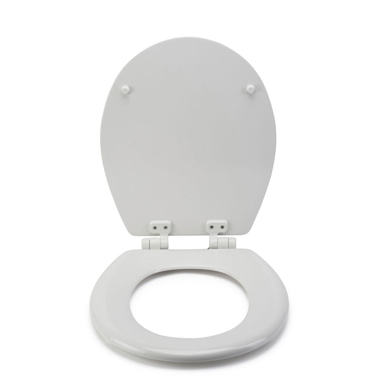 Croydex Carron moulded wood toilet seat white, adjustable hinges (British brand)