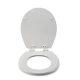 Croydex Carron moulded wood toilet seat white, adjustable hinges (British brand)