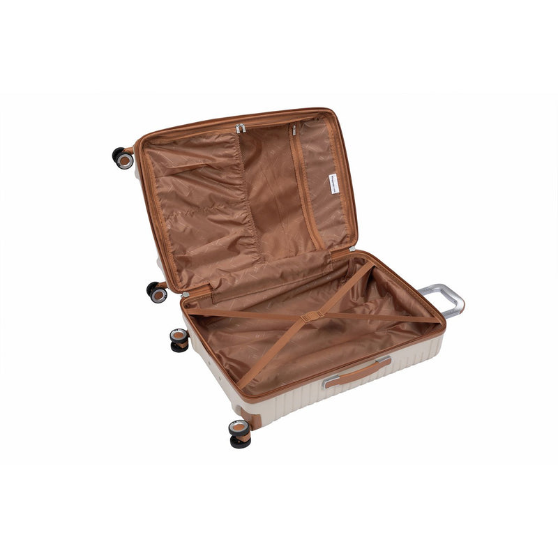 IT Luggage hard expandable cabin suitcase cream, imported from the UK