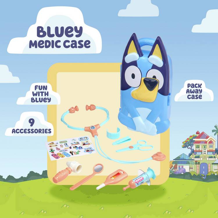 Bluey Toy Doctor Set with carrying case (British brand)