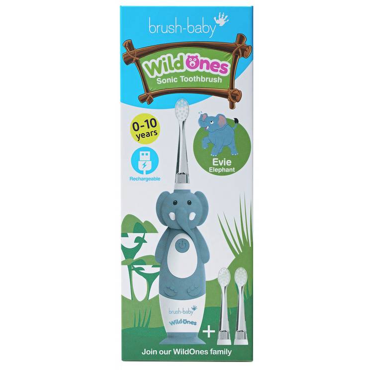 brush-baby WildOnes Elephant electric toothbrush blue - British product
