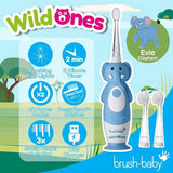 brush-baby WildOnes Elephant electric toothbrush blue - British product