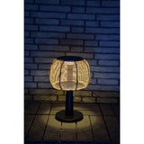 Habitat solar table lamp warm white rattan effect 33cm, imported from the UK