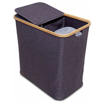Argos Addis 85 Litre Double Bamboo Laundry Hamper - Grey- Buy online at McGrocer