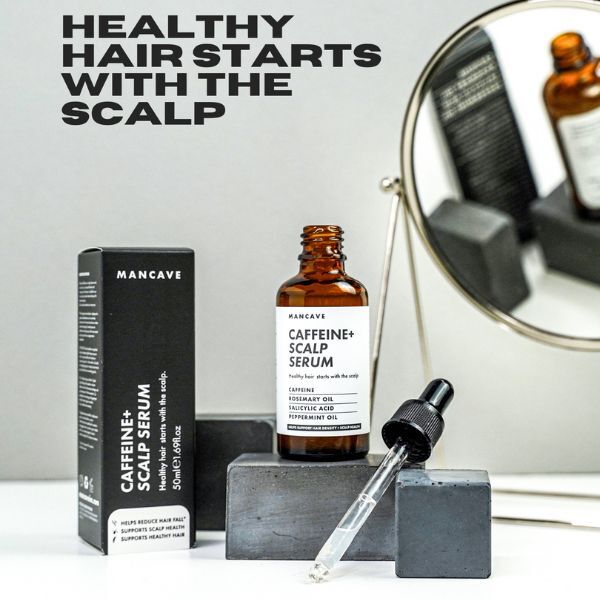 ManCave Caffeine+ Scalp Serum 50ml, imported from the UK